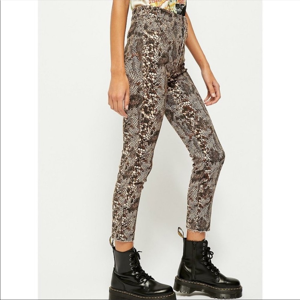 Free People High Rise Jeggings Two Faced Snakeskin - Picture 11 of 13